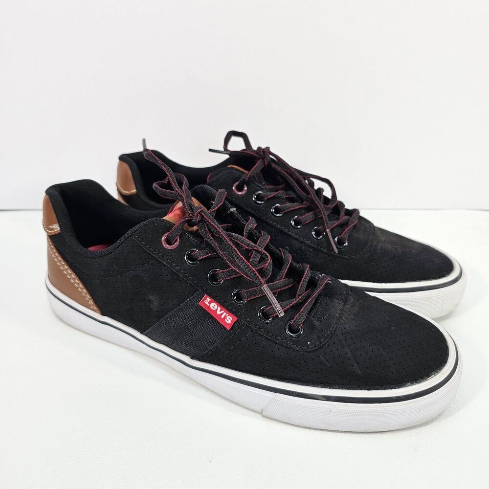 Levi's Miles Men's Sneakers Size 8 1/2 8.5 Black & Brown - Picture 1 of 8